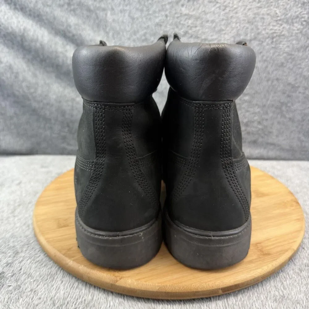Timberland Boots Mens Size 10.5 Black Nubuck Leather Ankle Combat 10073 Lug Sole